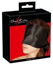 Широкая повязка-шарф на глаза черный Bad Kitty Bondage Scarf
