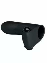 Компактная вибронасадка на палец PrettyLove Adonis, 8,2 см, силикон, черный