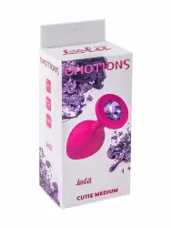Анальная пробка Emotions Cutie Medium Pink dark purple crystal 4012-02Lola