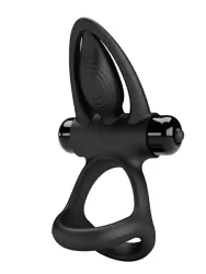 Многофункциональное эрекционное кольцо Pretty Love, с вибрацией, 10 режимов, чёрное