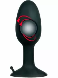 Гладкая анальная пробка Backdoor Friend, со смещенным центром тяжести, 8 см, силикон, черный