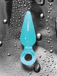 Анальная пробка средняя с кольцом Jolie Pleasures - Aqua