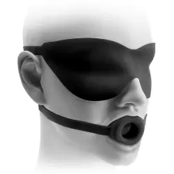 Кляп-расширитель и маска на глаза Fetish Fantasy Elite 1,5” – черный