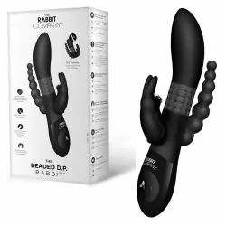 Ротационный вибромассажёр с двойным проникновением The Rabbit Company Beaded Dp Rabbit Black – чёрный