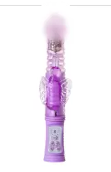 Вибратор с ротацией, поступательными движениями и клиторальным стимулятором TOYFA A-Toys – фиолетовый