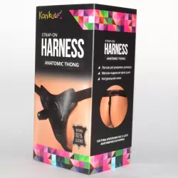 Страпон-трусики Kanikule Anatomic Thong кожаные – черный