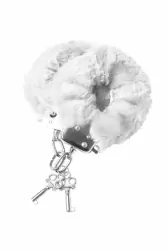 Металлические наручники с мехом TOYFA - белый