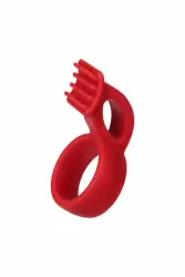 Насадка на пенис с клиторальным стимулятором-щёточкой TOYFA Black&Red – красный