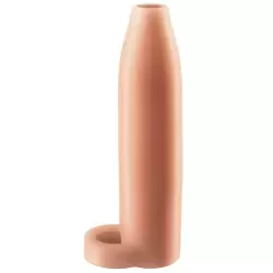 Насадка увеличитель Real Feel Enhancer с кольцом на мошонку – телесная	