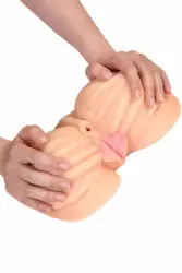 Мастурбатор реалистичный с вибрацией, вагина и анус TOYFA Juicy Pussy Nicole – телесный