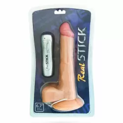 Виброреалистик с мошонкой TOYFA RealStick Nude 6,7” на присоске – телесный
