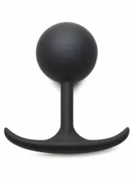 Крупная анальная пробка Heavy Hitters с утяжелением, в форме шара, 12 см, размер XL, черный