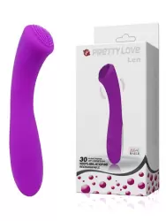 Эргономичный вибратор Len со стимулирующими микроресничками – розовый