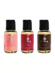 Подарочный набор к 14 февраля: 3 флакона массажных масел для оральных ласк Dona Let Me Kiss You
