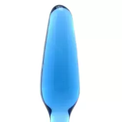 Анальная пробка из стекла Crystal Spires – голубая