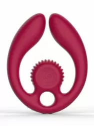 Гибкий вибратор для пар SVibe Snail GIZI Duo, синхронная стимуляция, пульт ДУ, бордовый