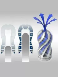 Нереалистичный мастурбатор Tenga Premium Air Flow Cup, 15,5 см, ТПЭ, белый