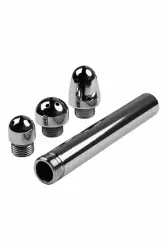 Металлический анальный душ с тремя насадками, TOYFA Metal – серебристый 