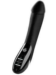 Изогнутый вибратор Mystim Tickling Truman с электростимуляцией, с реалистичной головкой, черный