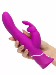 Яркий вибратор-кролик Happy Rabbit Curve Power Motion, два мотора, 24,2 см, фиолетовый