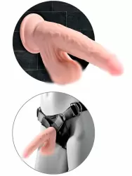 Реалистичный фаллоимитатор Pipedream King Cock Plus 8 Triple Density, 24,5 см, с подвижной мошонкой, телесный