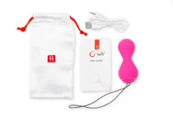 Гладкие вагинальные шарики Gballs 2 App Petal Rose с персональным тренером вагинальных мышц - розовый