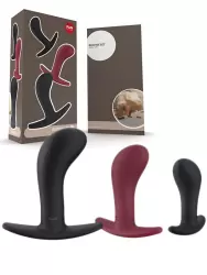Набор анальных пробок Fun Factory пробок Bootie, 3 размера, черный, бордовый
