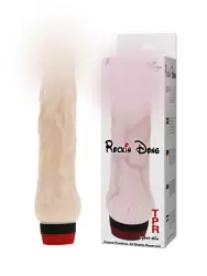 Рельефный фаллоимитатор Rocking Dong с вибрацией – телесный