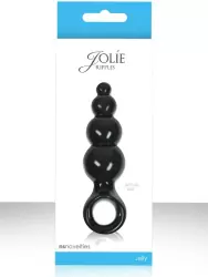Анальная пробка с кольцом Jolie Ripples Small – черная