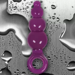 Анальная пробка с кольцом Jolie Ripples Medium – фиолетовая