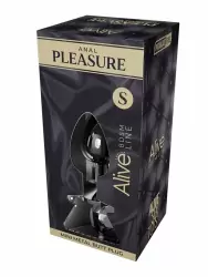 Элегантная анальная втулка Alive Mini Metal Butt, черный кристалл, 7 см, размер S