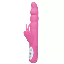 Вибратор двойного действия с ротацией Smile Fancy - розовый