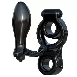 Эрекционное кольцо Ironman Ass-Gasm  с анальной стимуляцией и вибрацией – черный