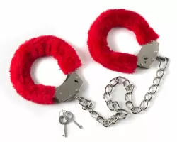Меховые оковы на ноги BONDAGE, Lola Toys, красные