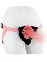 Реалистичный страпон Shane's World Pink Harness with Stud - 19 см.