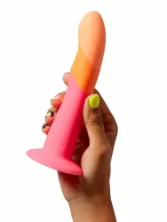 Изогнутый фаллоимитатор Romp Dizi, 18 см, силикон, оранжевый 