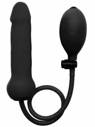 Реалистичный фаллоимитатор Shots toys Inflatable Silicone Dong, с грушей, 15,7 см