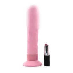 Фаллоимитатор с креплением Tru-Fit Vibrating Strap-On с вибрацией – розовый	