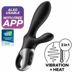 Анальный вибратор Heat Climax +, с функцией нагрева, 20,5 см, силикон , черный