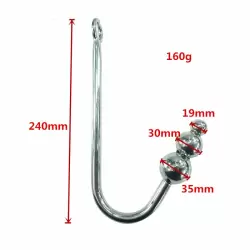 Анальный крюк для подвеса large из металла Kanikule metal - серебристый	    