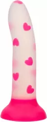 Светящийся фаллоимитатор California Exotic Novelties Glow Stick Heart, 15,2 см, силикон, белый с розовым