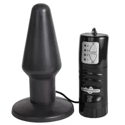 Анальная пробка Pure Butt Plug Large c вибрацией – черная