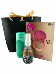 Новогодний набор для мужчин Joyful Nights: мастурбатор ArcWave Ghost Pocket Stroker, эрекционное кольцо с вибрацией Anasteisha An Petal, возбуждающий спрей Hot Flowers Volumao, 50 мл