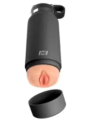 Реалистичный мастурбатор Pipedream Fuck Flask, 23,8 см, в серой фляге, ТПЕ