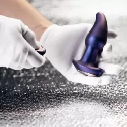 Анальная пробка Asteroid с бусинами на стержне и изогнутым окончанием