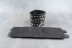 Кожаные наножники Бистли Аксессориз с фиксирующей цепочкой - черный