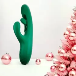 Инновационный вибратор-кролик Amovibe Zenora, 26 см, силикон, зелёный