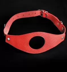 Кожаный кляп Sitabella открытый – красный