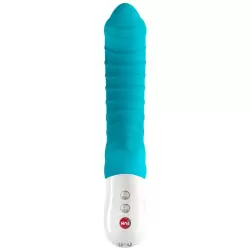 Крупный вибратор Fun Factory Tiger G5, 22,5 см, ребристый, бирюзовый