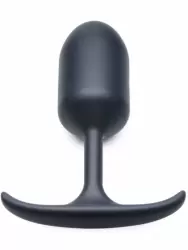 Средняя анальная пробка Heavy Hitters с утяжелением, 14 см, размер М, черный